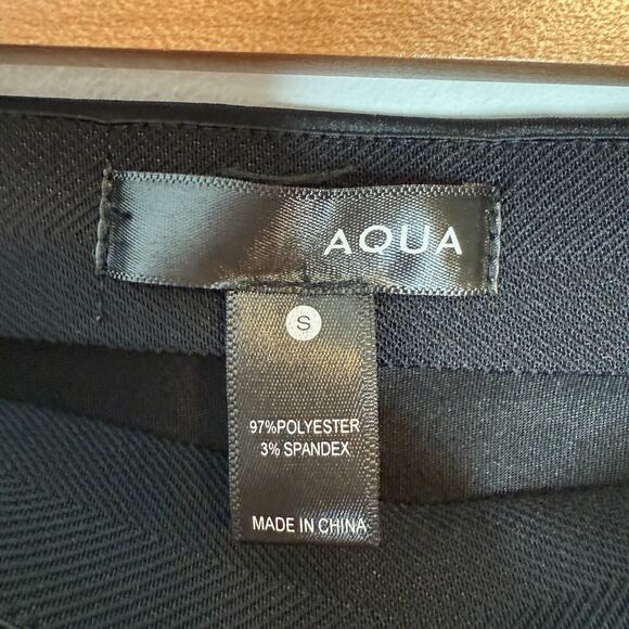 Aqua Satin Slip Midi Skirt With Flutter Hem In Black Size Small - Picture 9 of 9